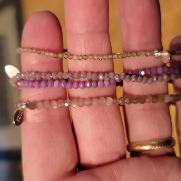 RLxCL 7 inch stretch gemstone and vintage bead or cz bradelets. 21 of them - Picture 5 of 6